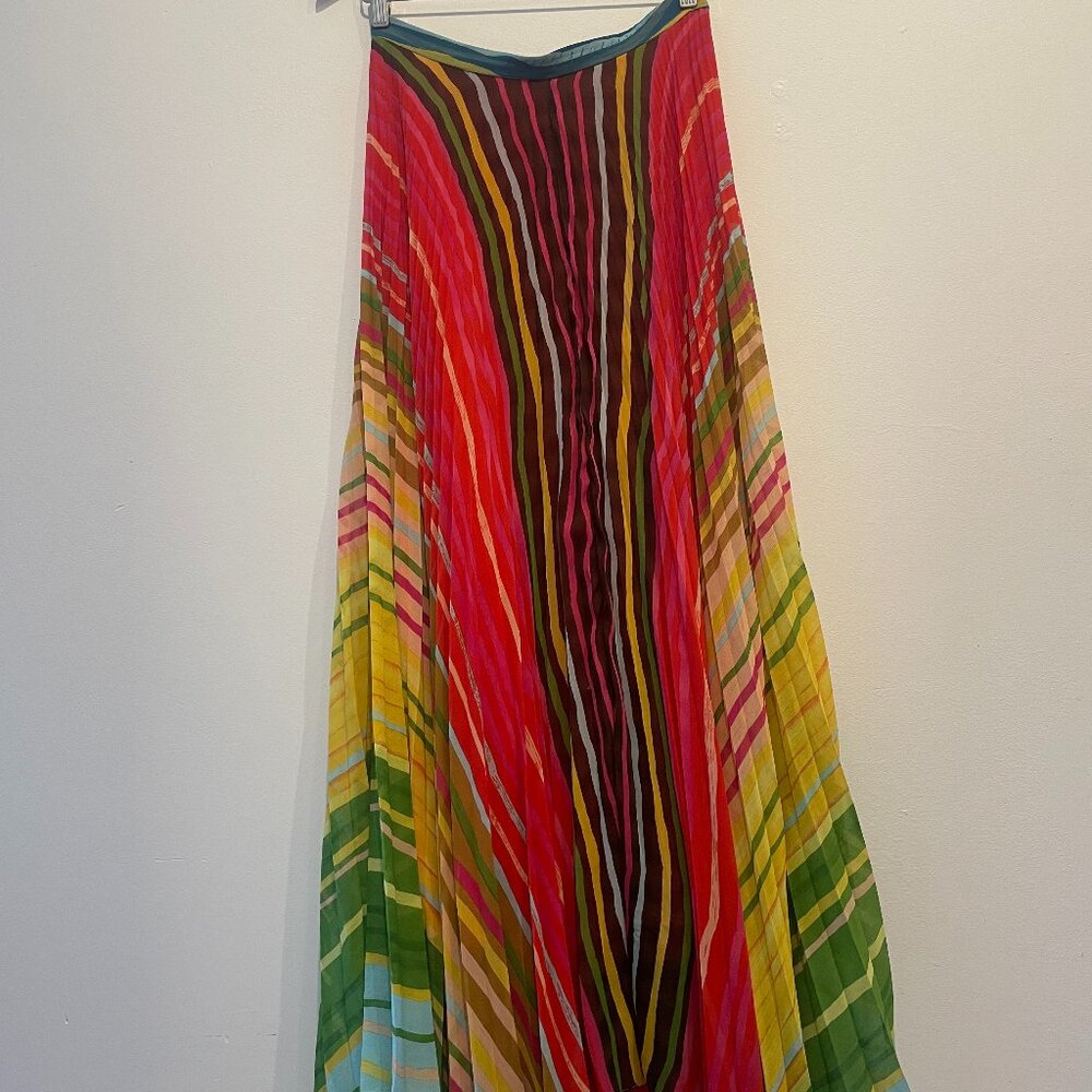 alice + olivia Katz Sunburst Pleat Maxi Skirt